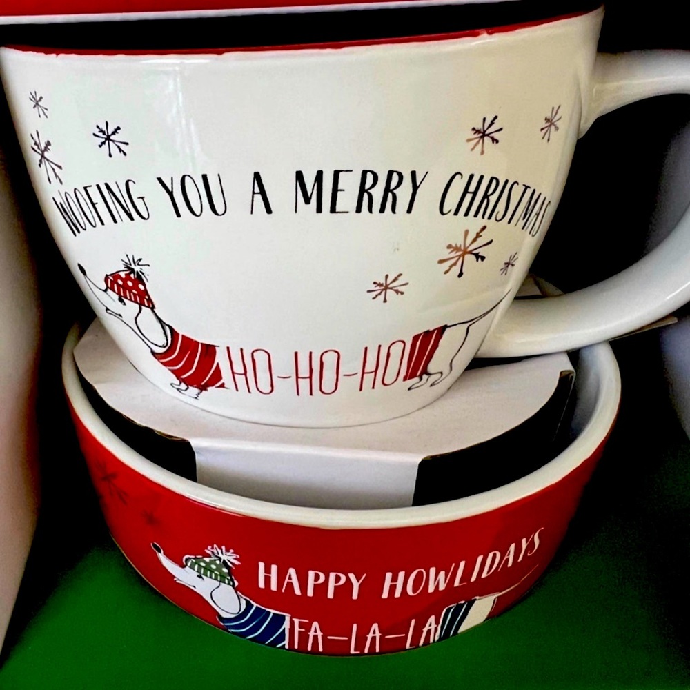 Dachshund Doxie Christmas Mug and Pet Bowl Gift Set